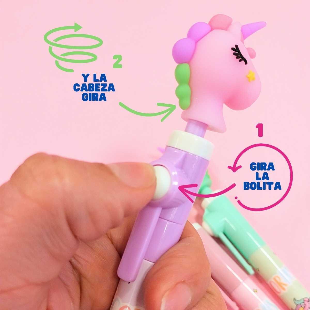 Boligrafo Unicornio sube y baja c/clip
