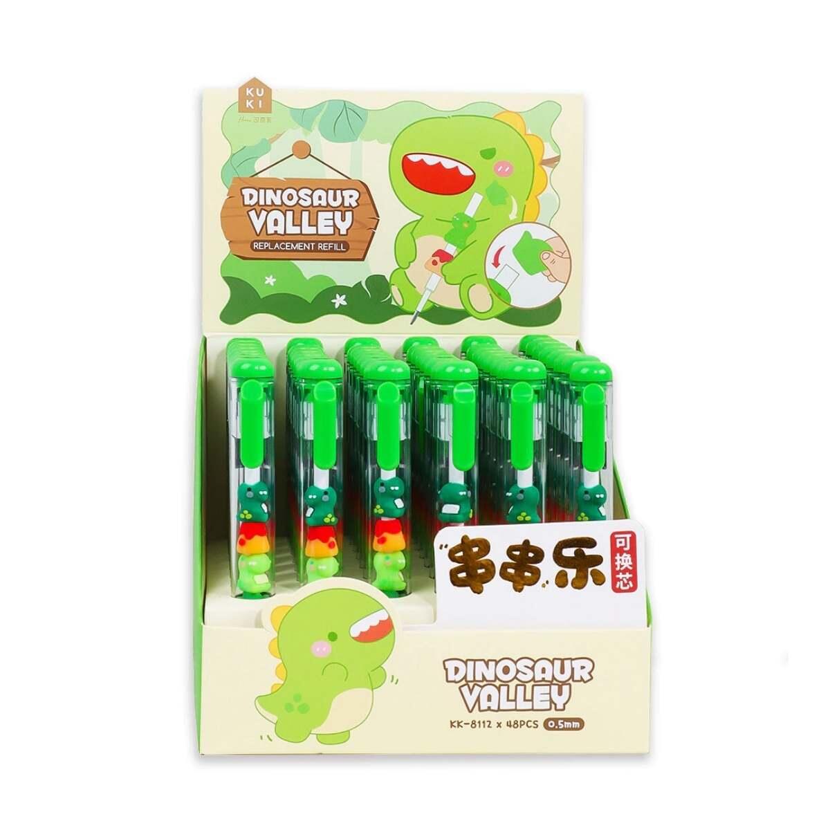 Boligrafo jenga Dino c/miniatura c/clip retractil - 0.5mm - Tinta azul