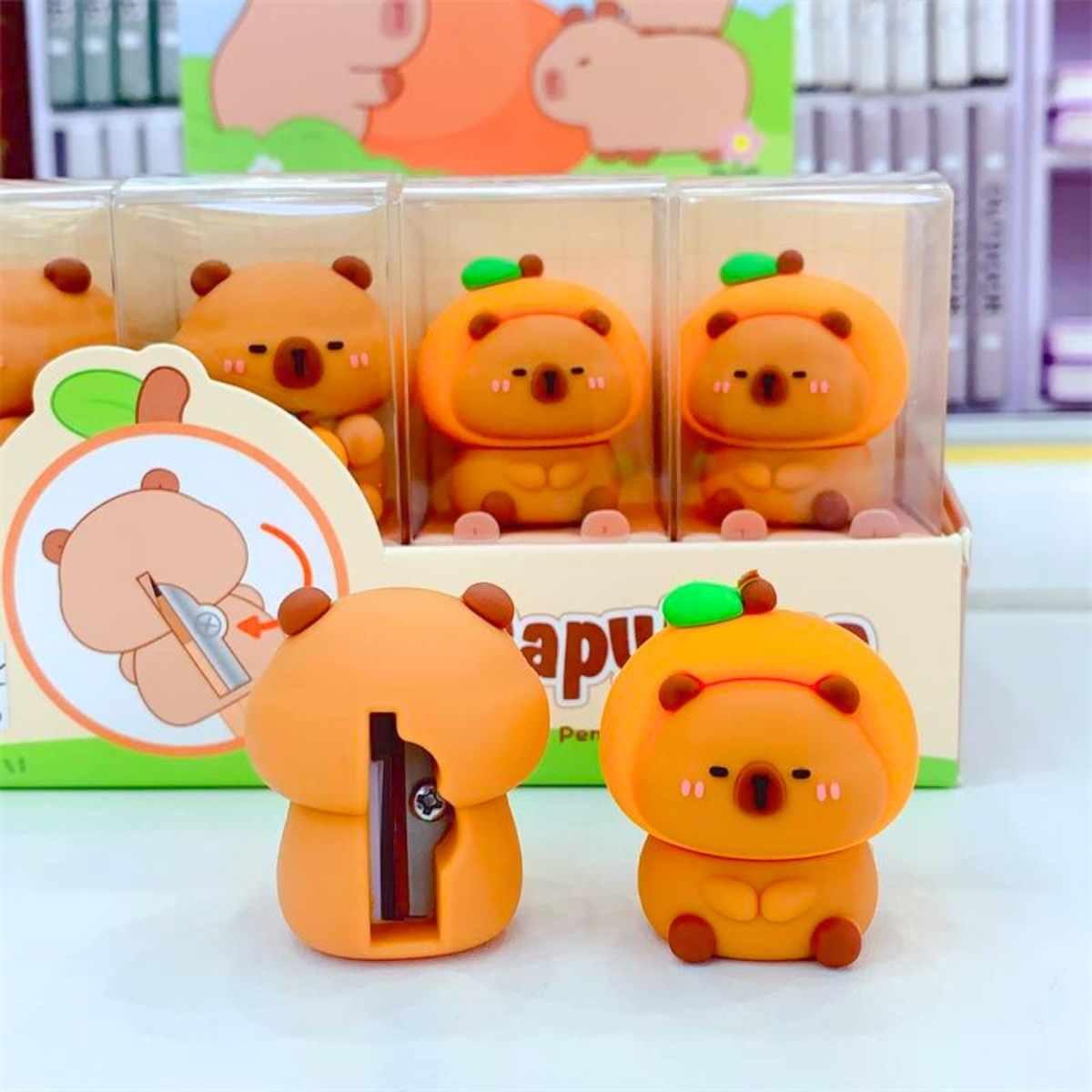 Sacapunta y goma tinta borrable Capybara