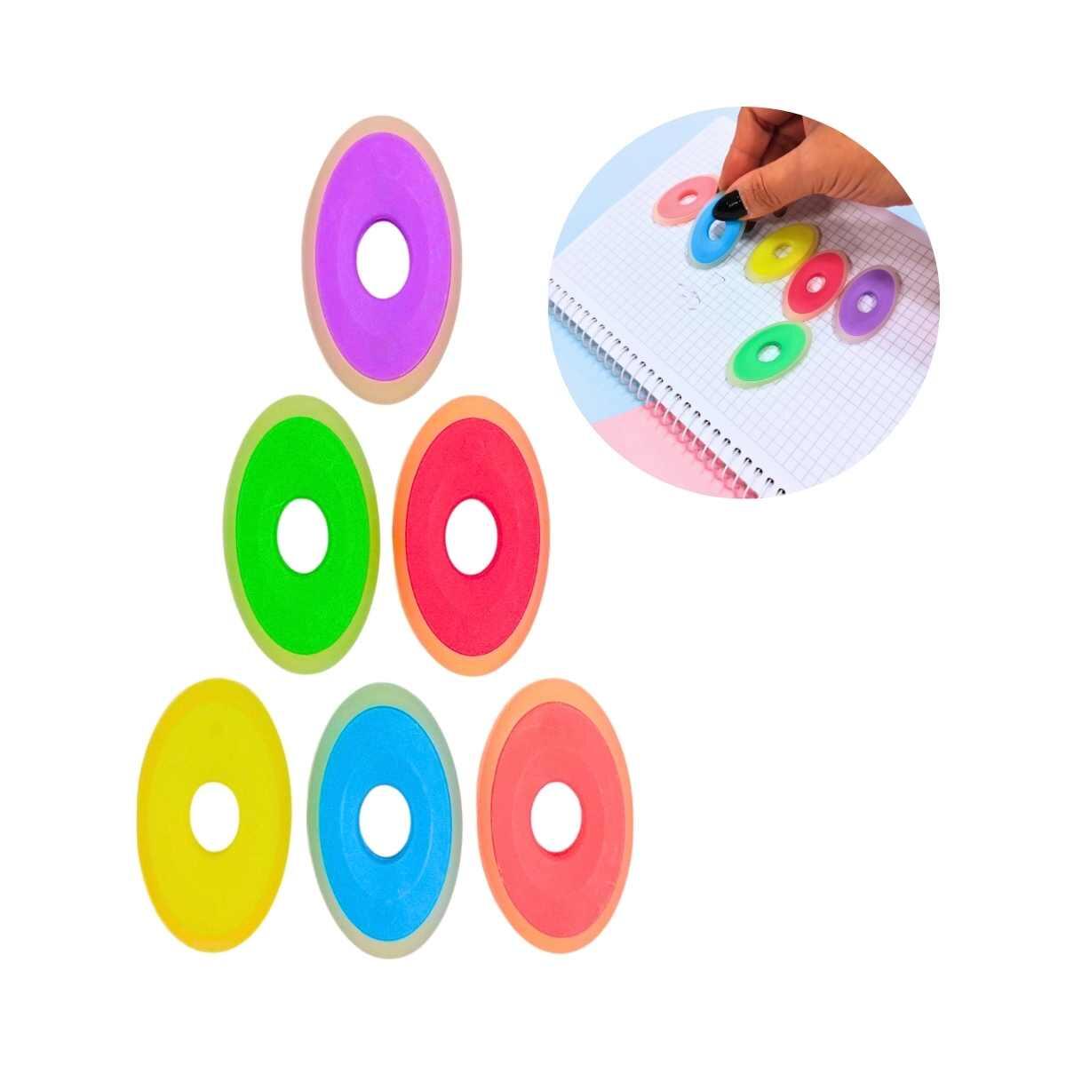 Goma circular para tinta borrable color pastel