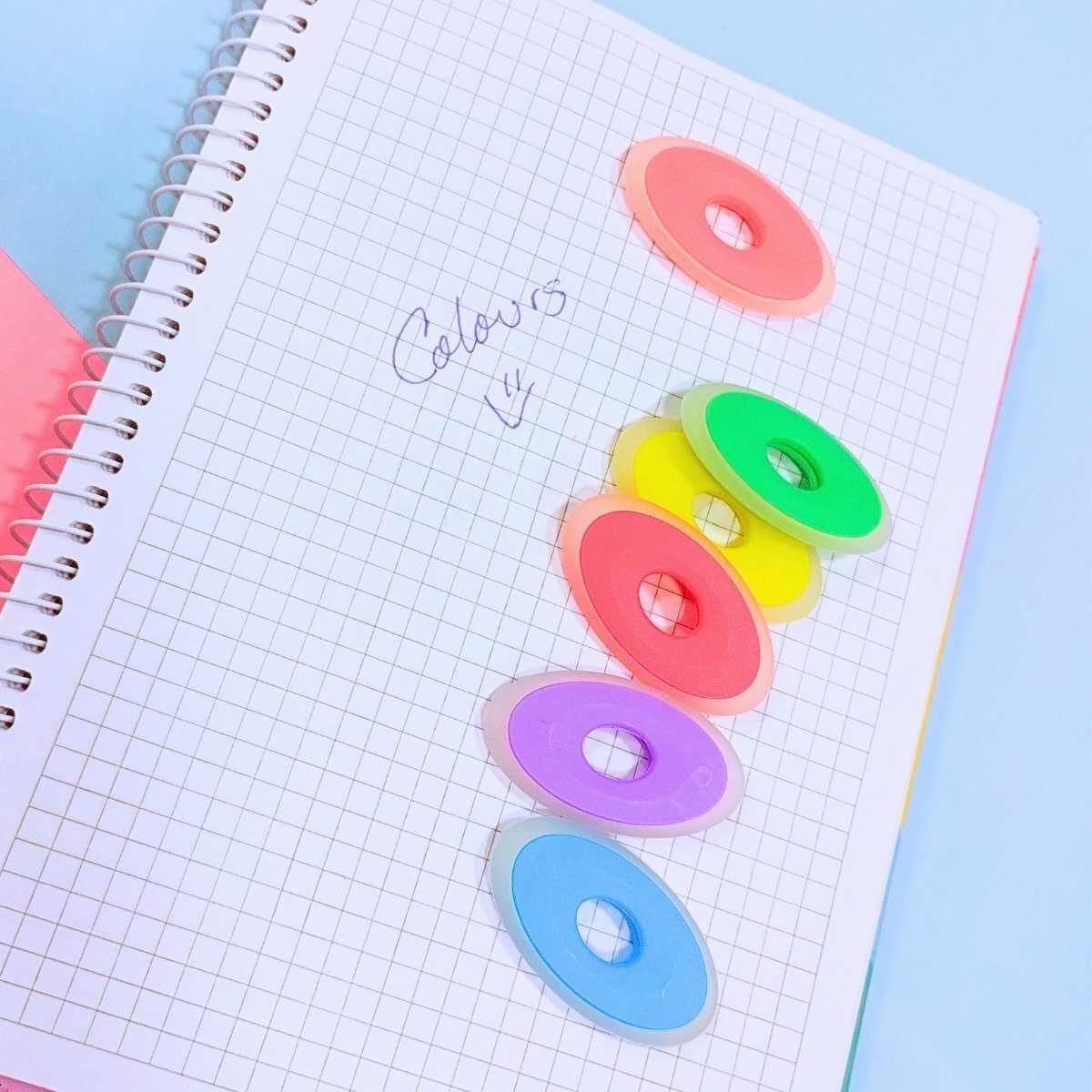 Goma circular para tinta borrable color pastel