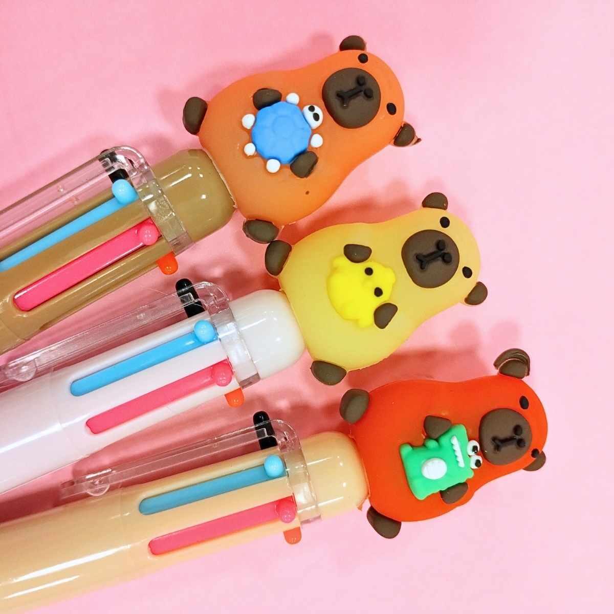 Boligrafo multi x 6 Capybara c/animalitos
