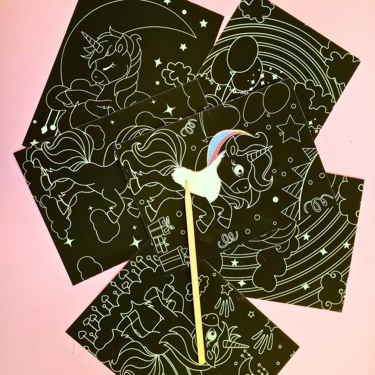 Papel Magico Unicornio x 6 Tarjetas + 1 lápiz de madera