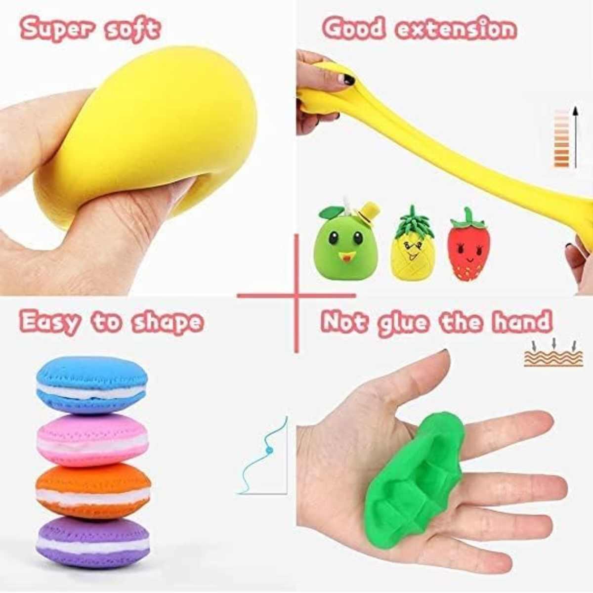 Masa en paquete x 6 colores c/esteca plastica