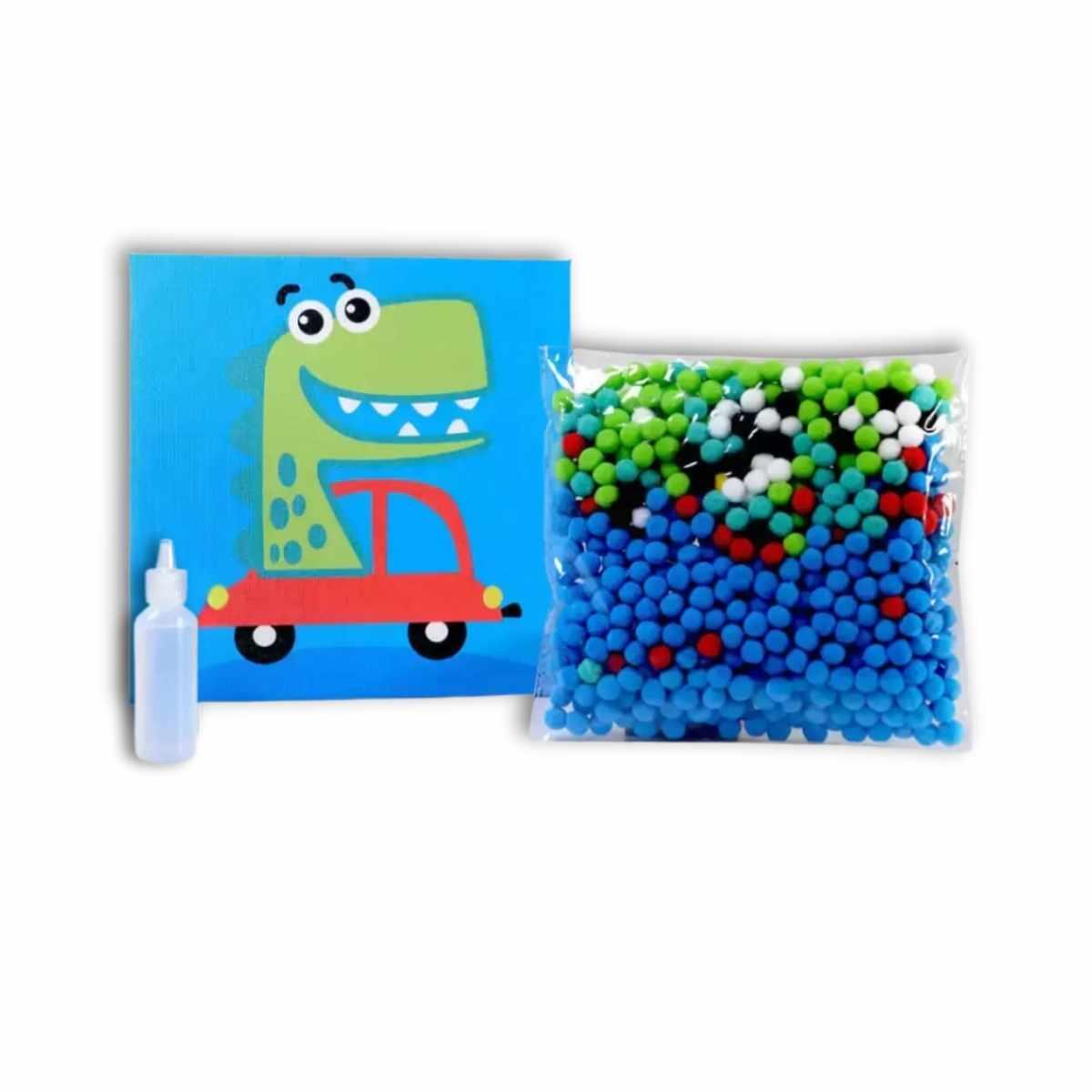 Pintura de pompones varios modelos c/bastidor 30x30