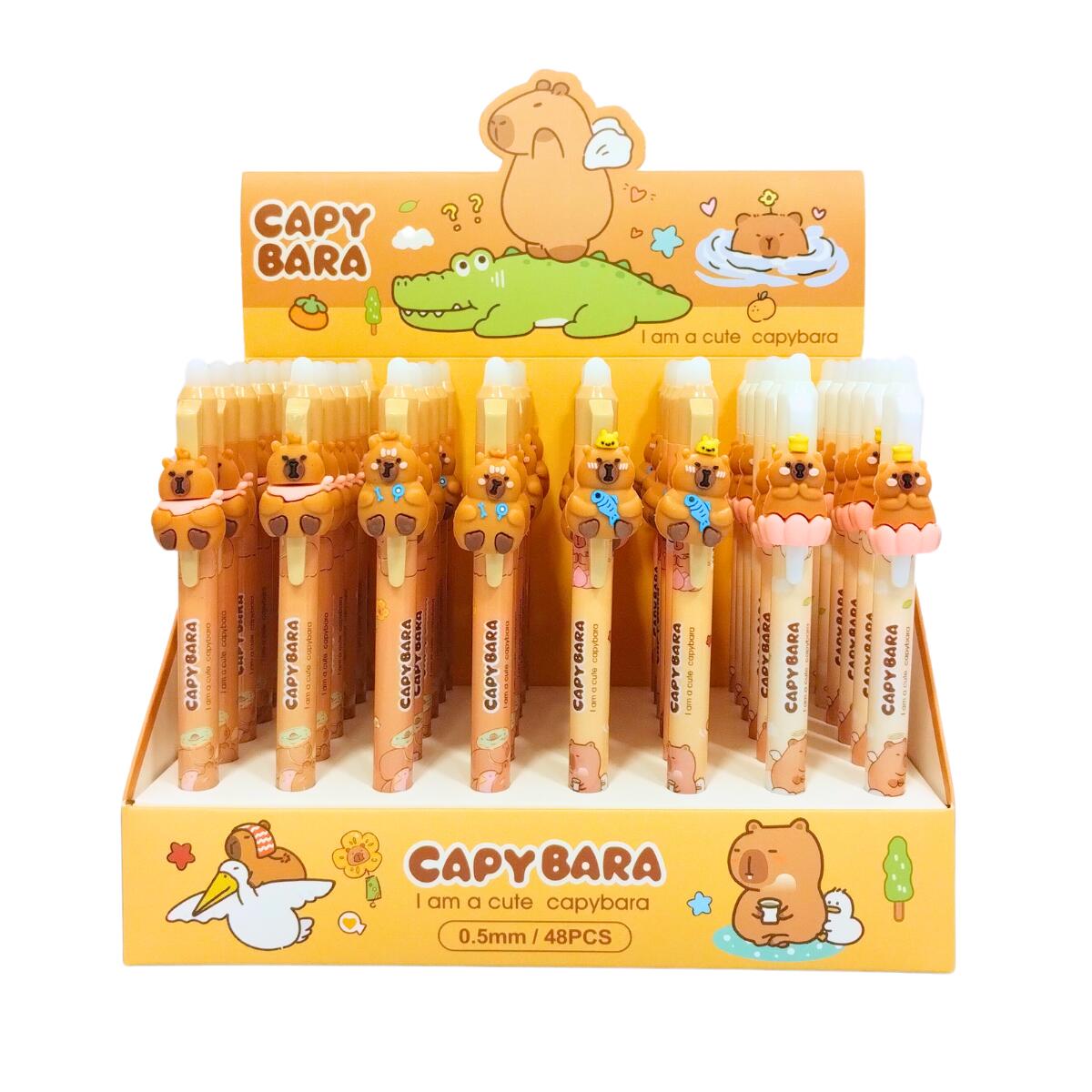 Boligrafo Capybara borrable retractil c/cuerpo estampado - 0.5mm