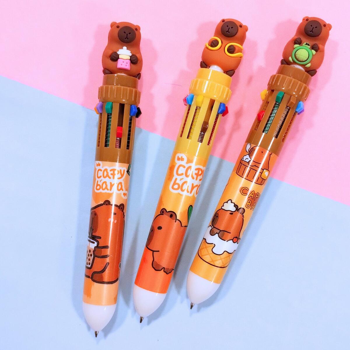 Boligrafo multi x 10 Capybara c/cuerpo estampado