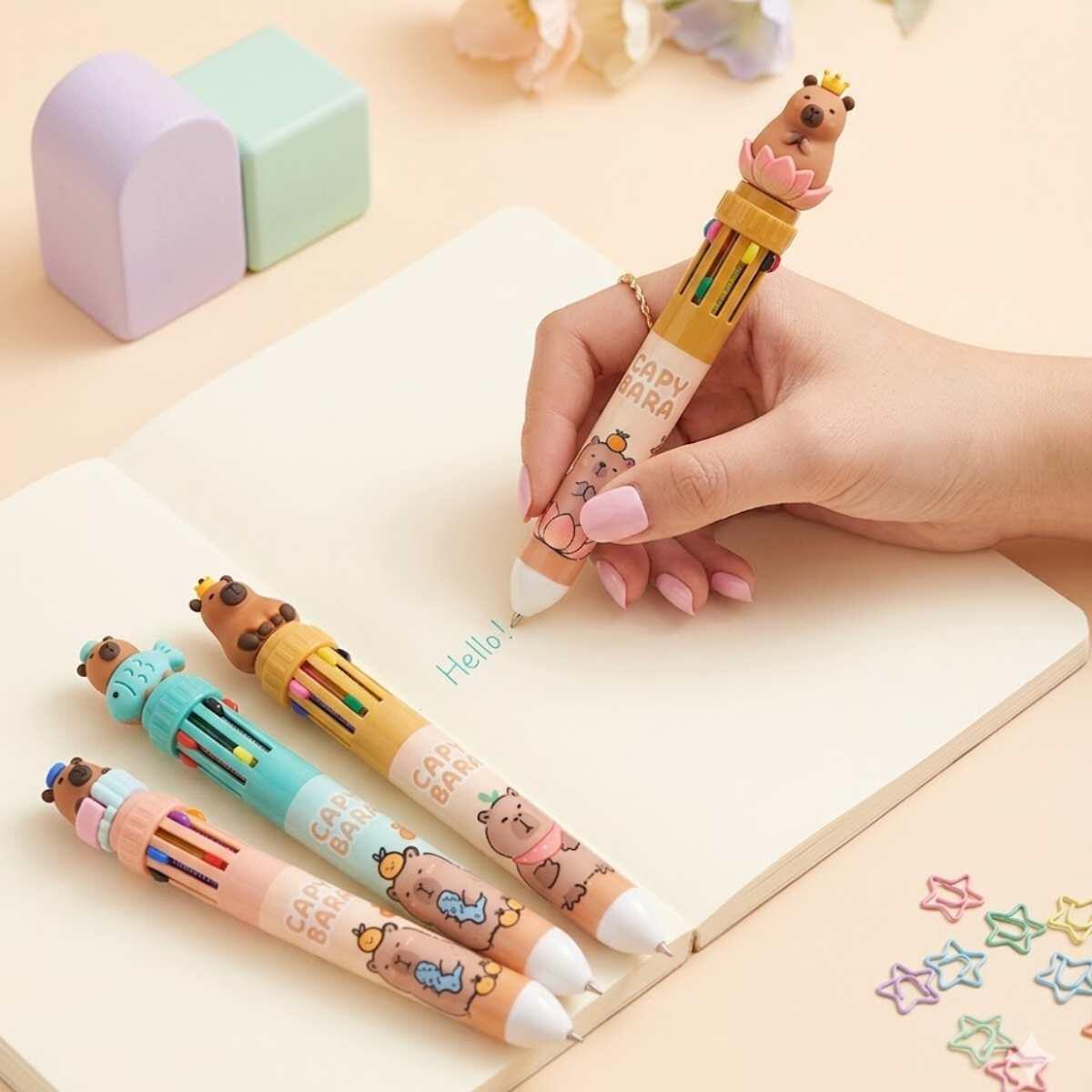 Boligrafo multi x 10 Capybara cuerpo estampado
