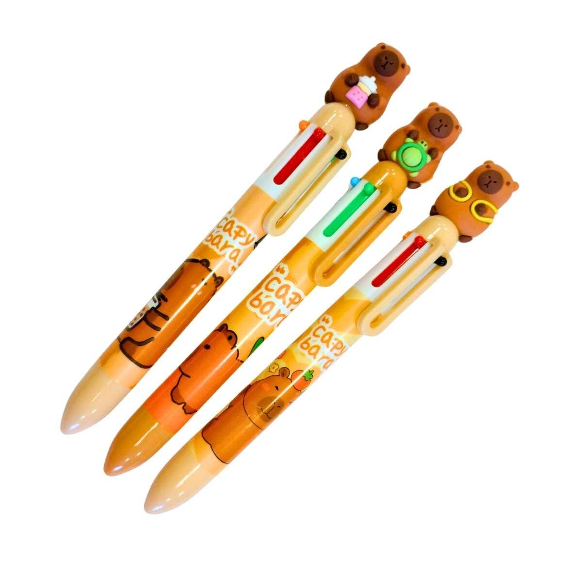 Boligrafo multi x 6 Capybara cuerpo estampado