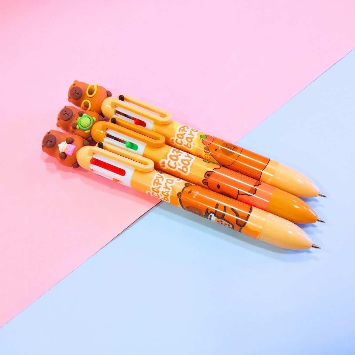 Boligrafo multi x 6 Capybara cuerpo estampado