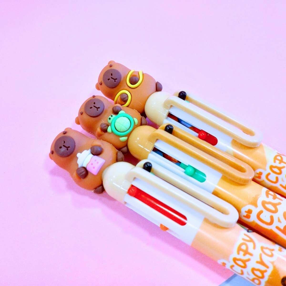 Boligrafo multi x 6 Capybara cuerpo estampado