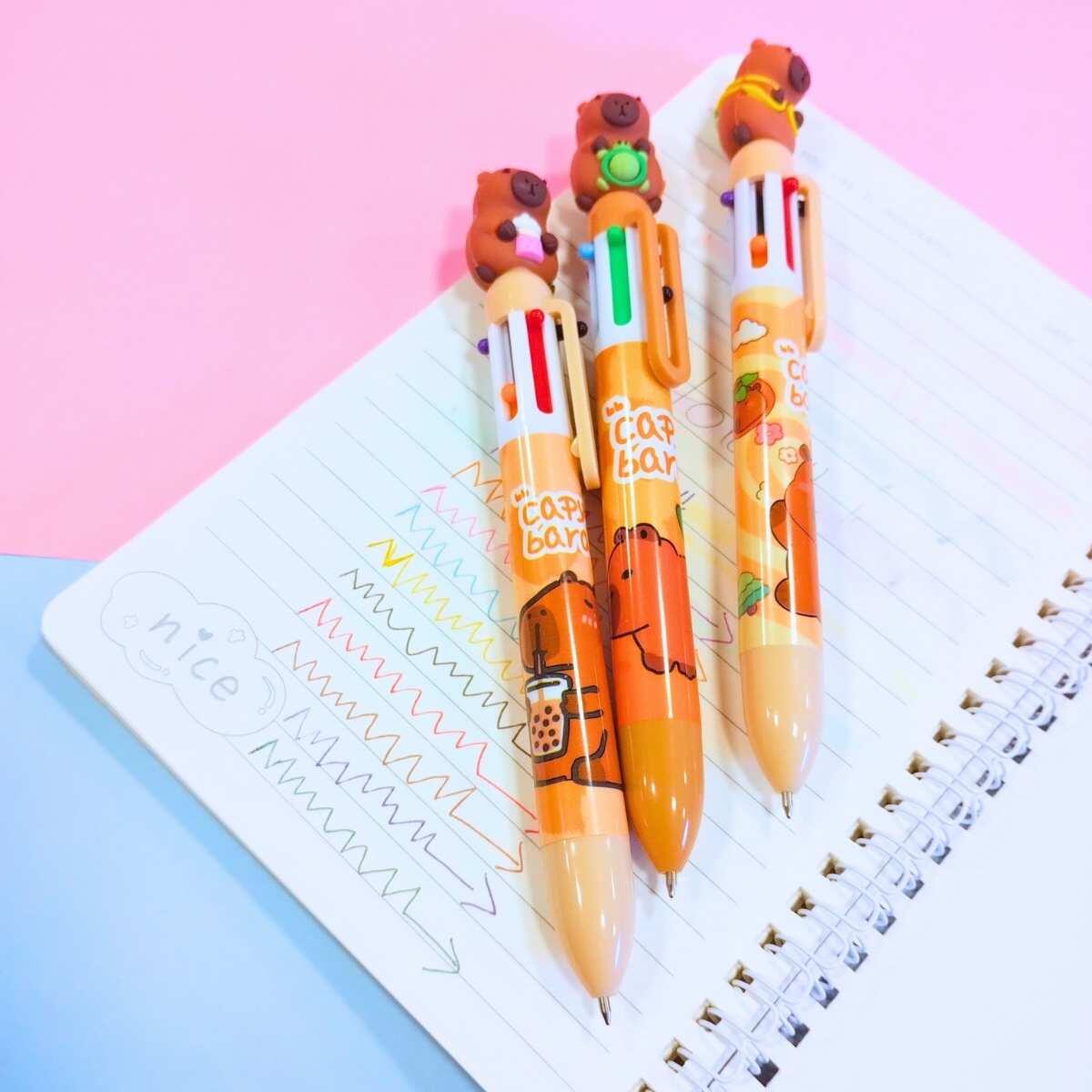 Boligrafo multi x 6 Capybara cuerpo estampado