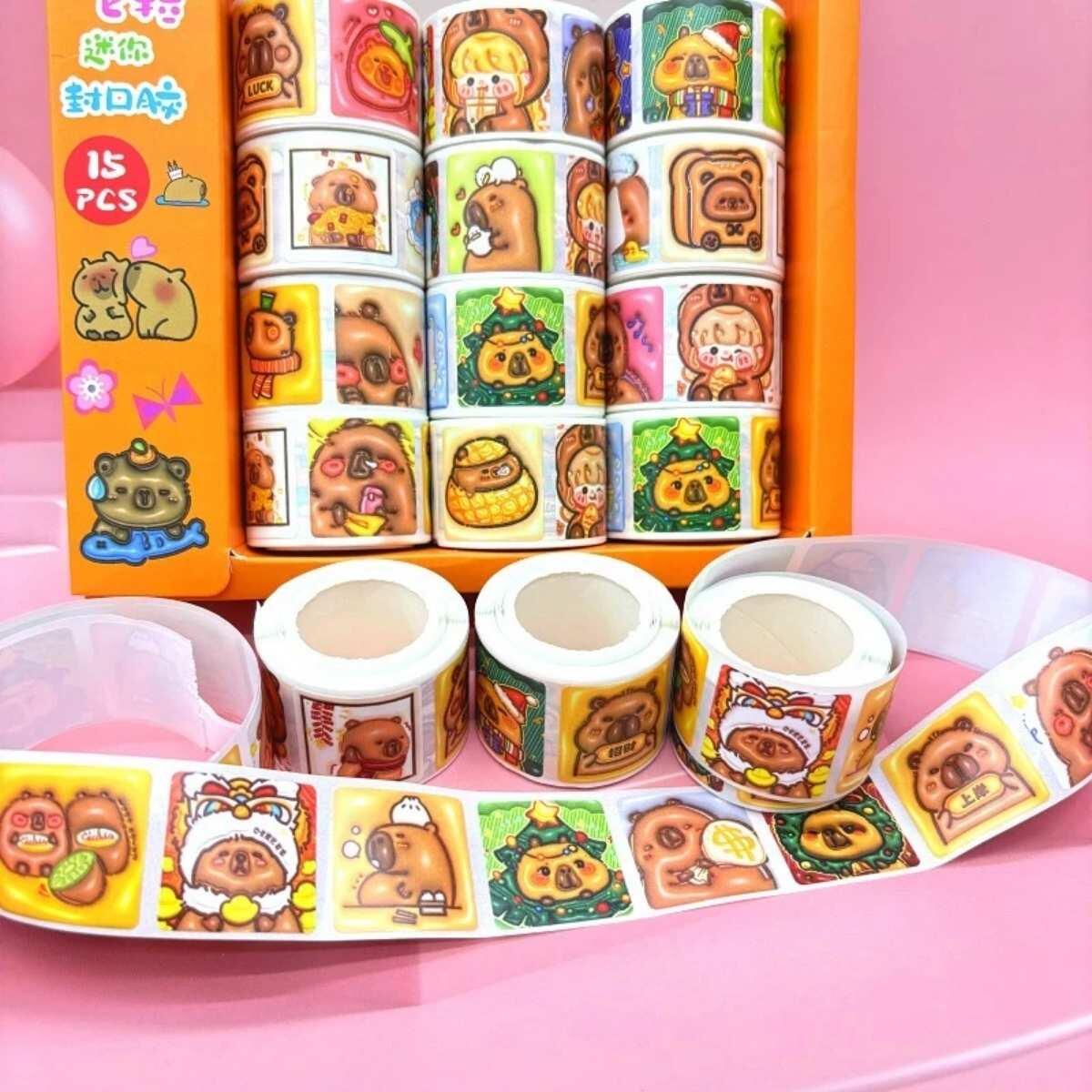 Stickers Autoadhesivos en rollo Capybara 