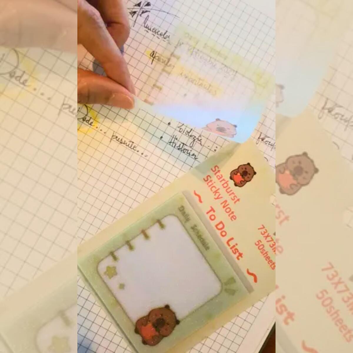 Post it Capybara c/brillos x 50 hojas 7x7 cm