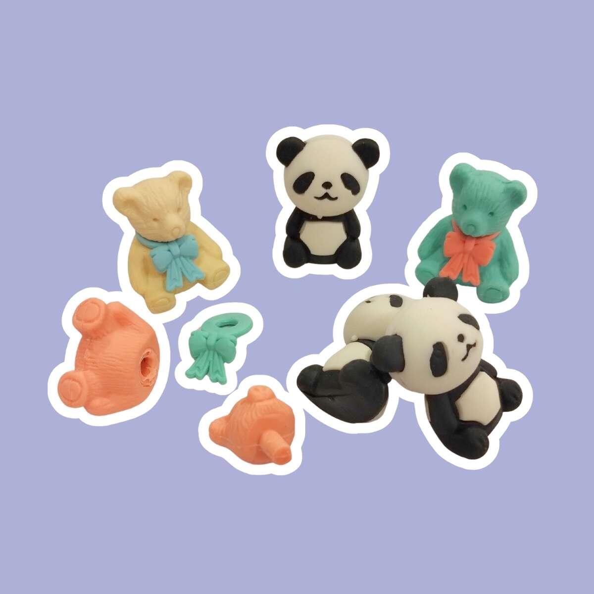 Goma Panda/Ositos/Jirafas x 3 - 3D