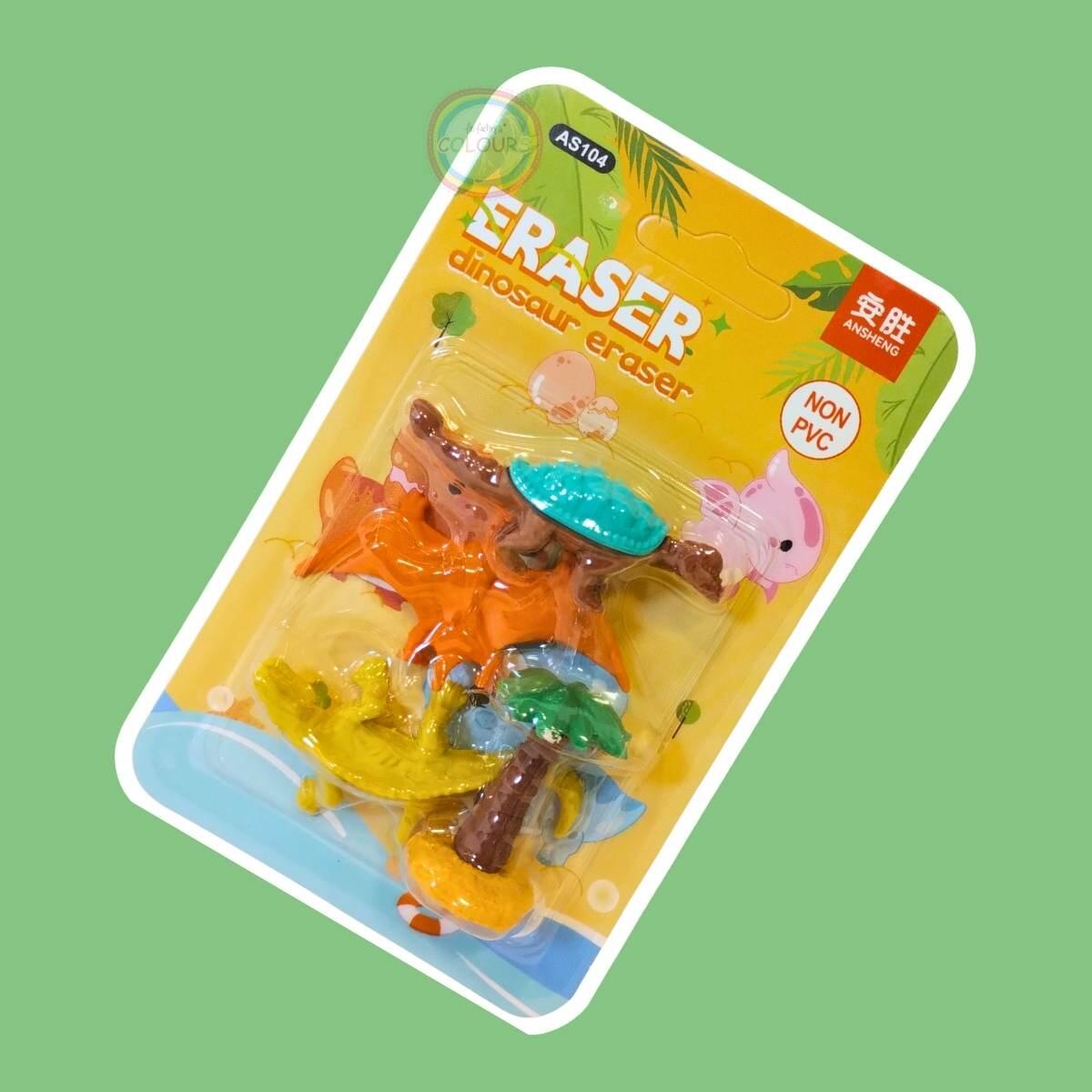 Goma Dinos x 4 en blister