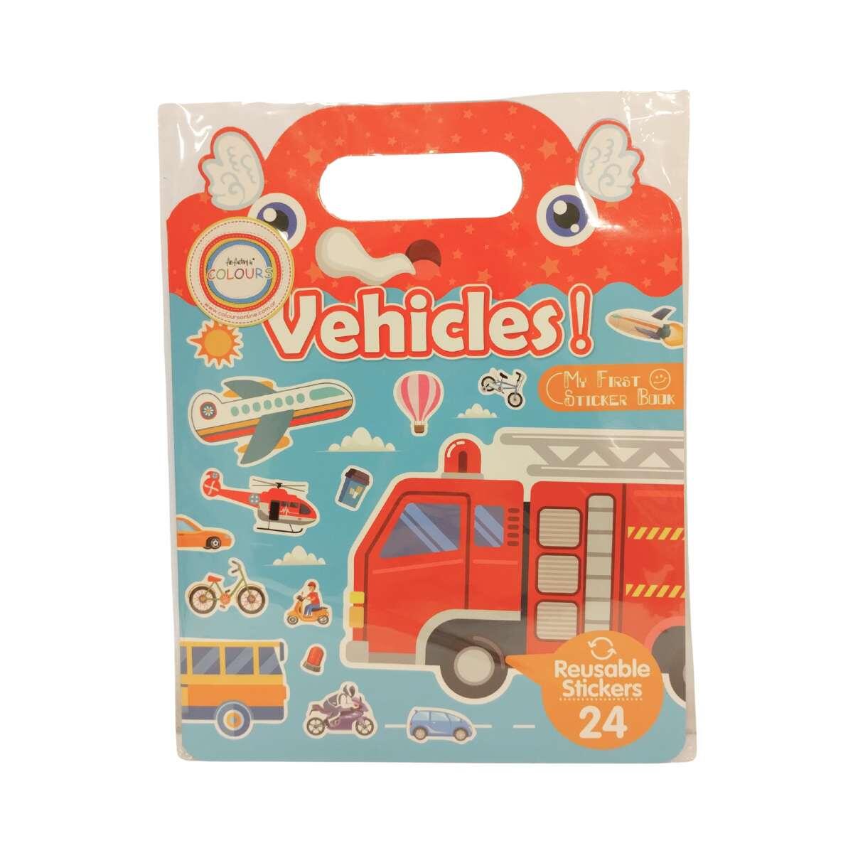 Album Vehiculos + Stickers x 24 reutilizables 