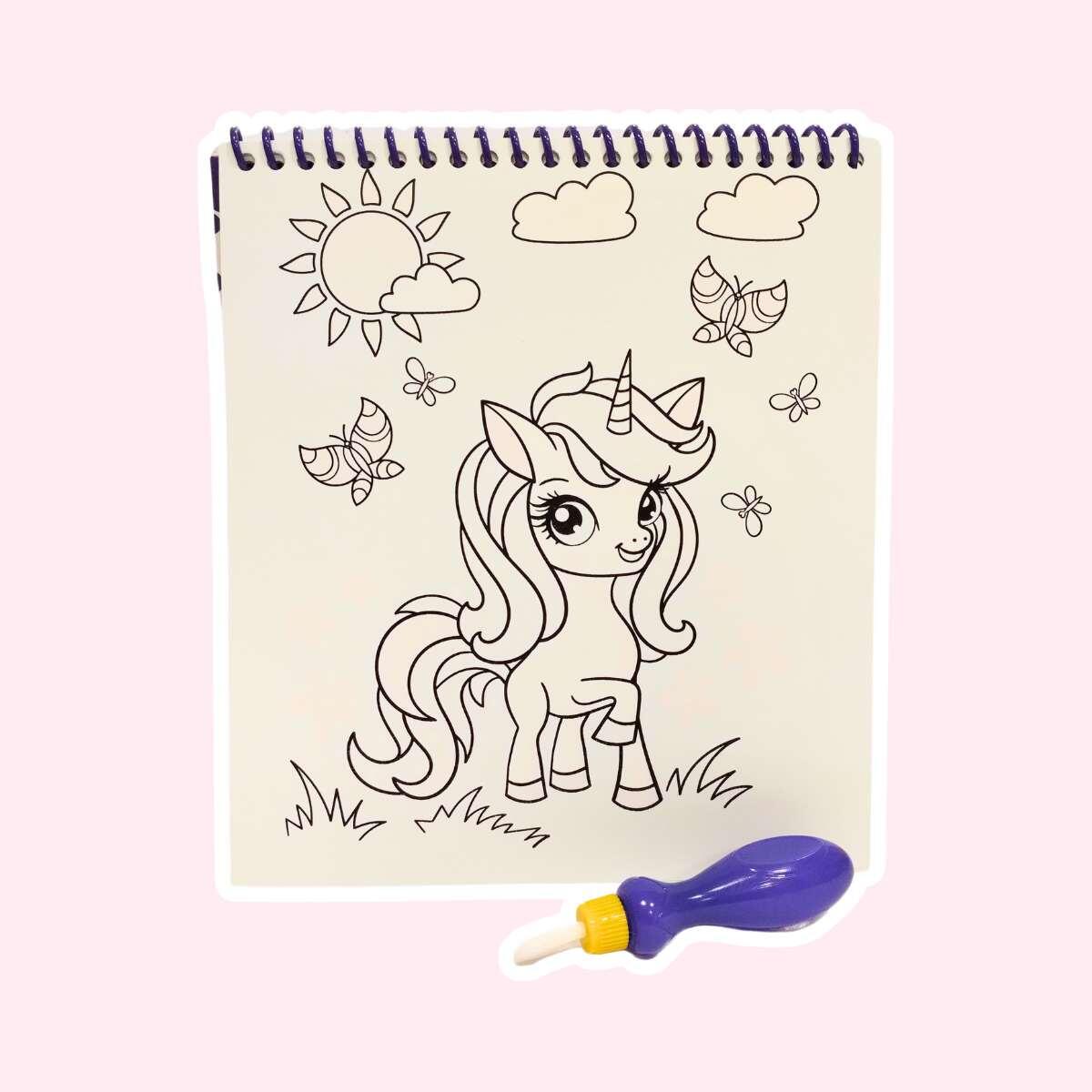 Libro para pintar Unicornio Magic Water - 8 hojas