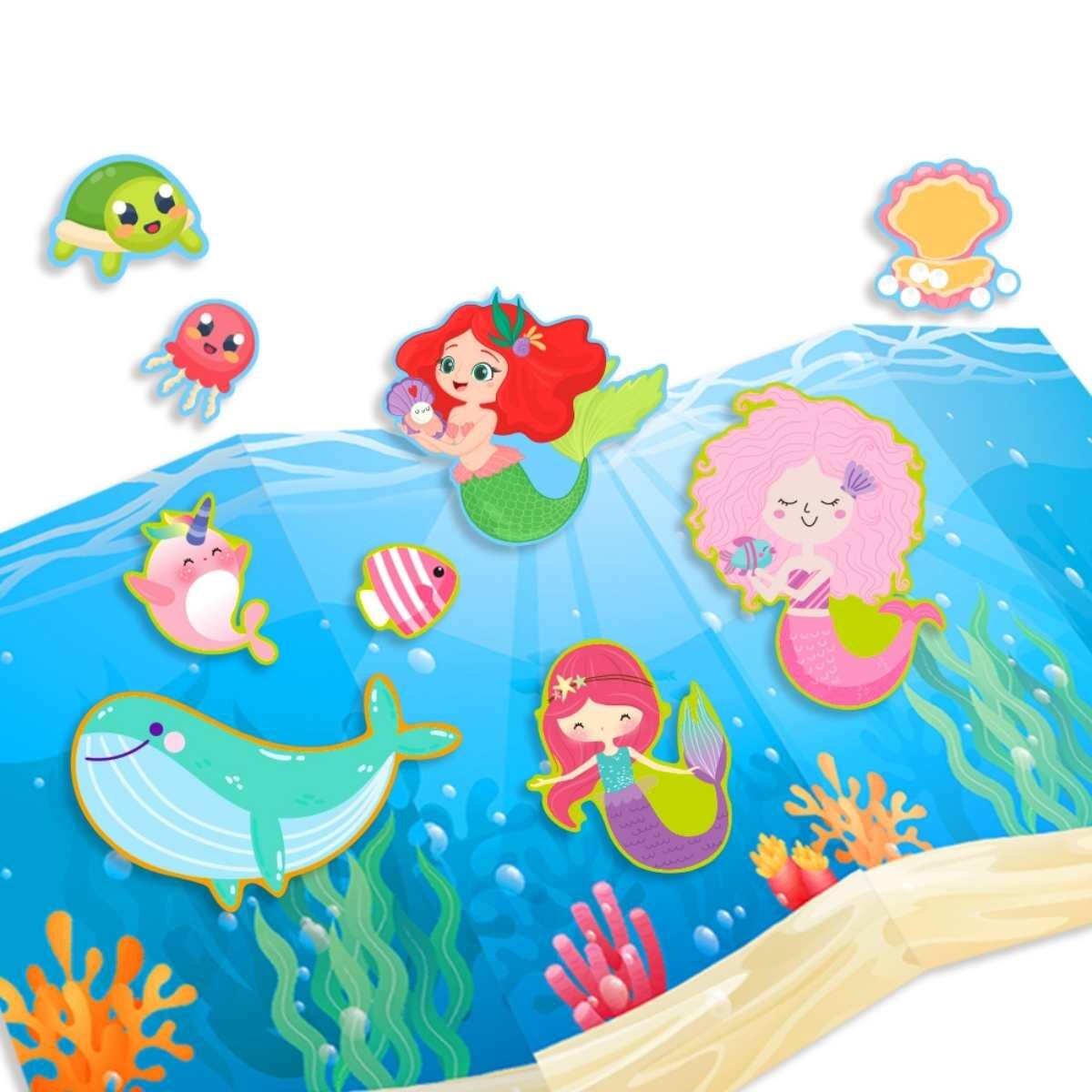 Album x 2 escenarios Sirenas + 4 planchas de Stickers x 25