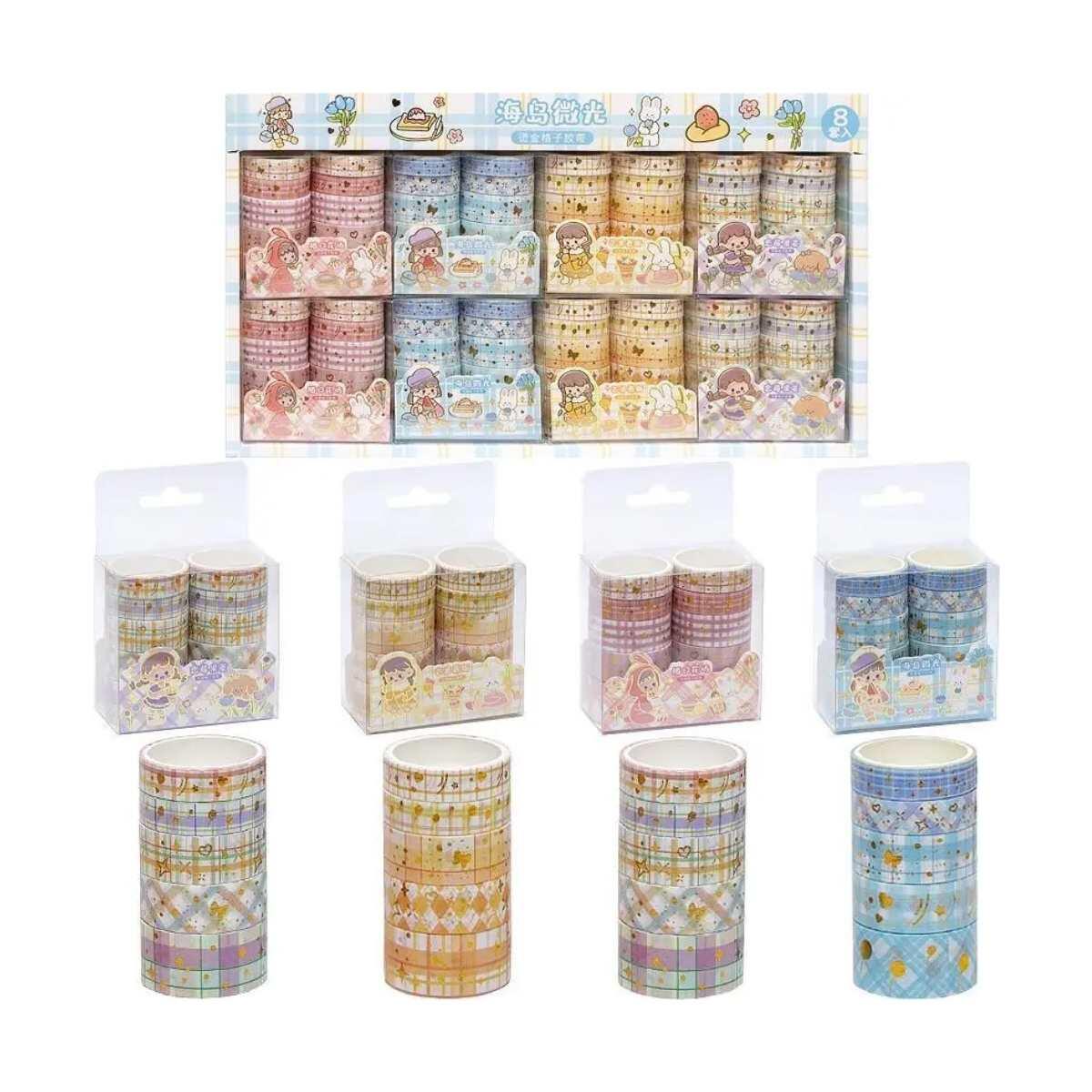 Cinta Washi Serie Puntillas x 10 rollos - 2 metros