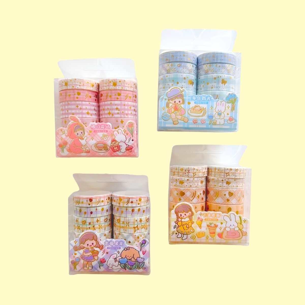 Cinta Washi Serie Puntillas x 10 rollos - 2 metros