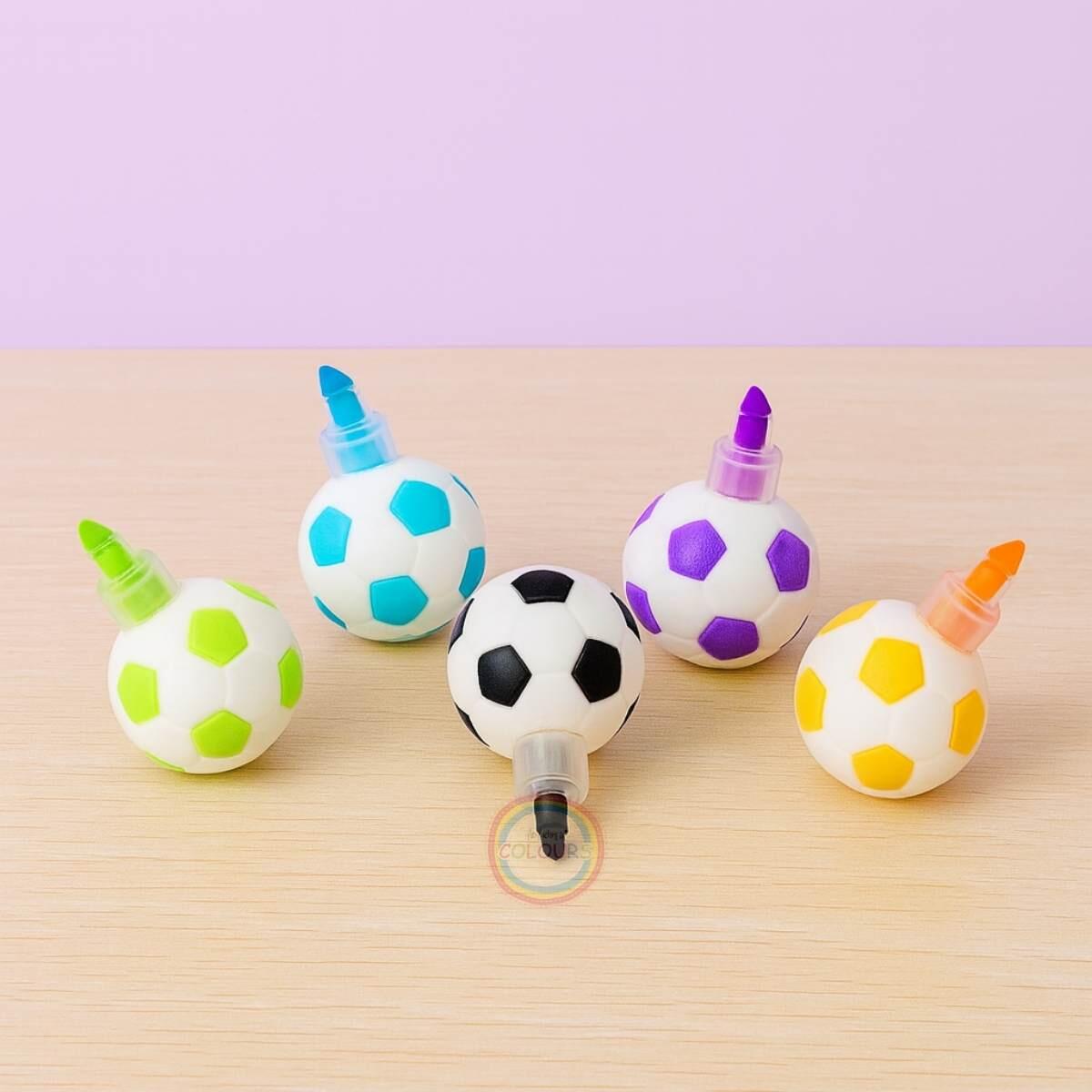 Resaltador Pelota deFutbol x 5 colores en caja