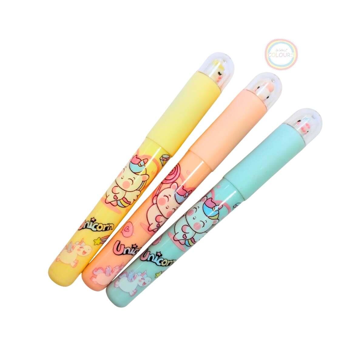 Resaltador Unicornio c/capsula mini y cuerpo estampado