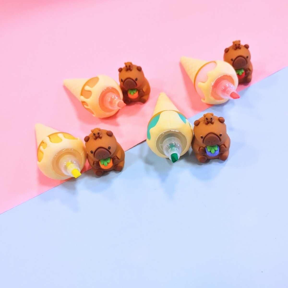 Resaltador Capybara c/helado en cucurucho