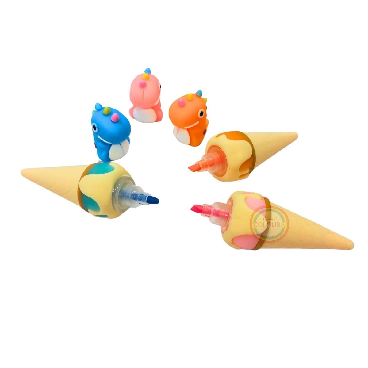 Resaltador Dino c/helado en cucurucho