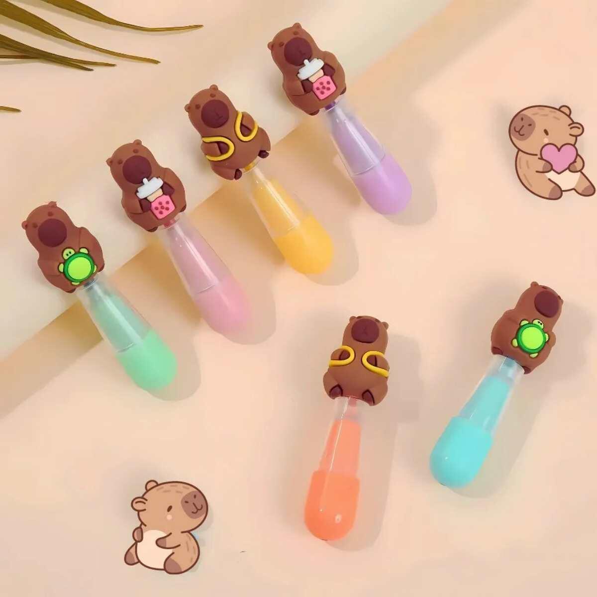 Resaltador Capybara x 6 colores en caja pvc