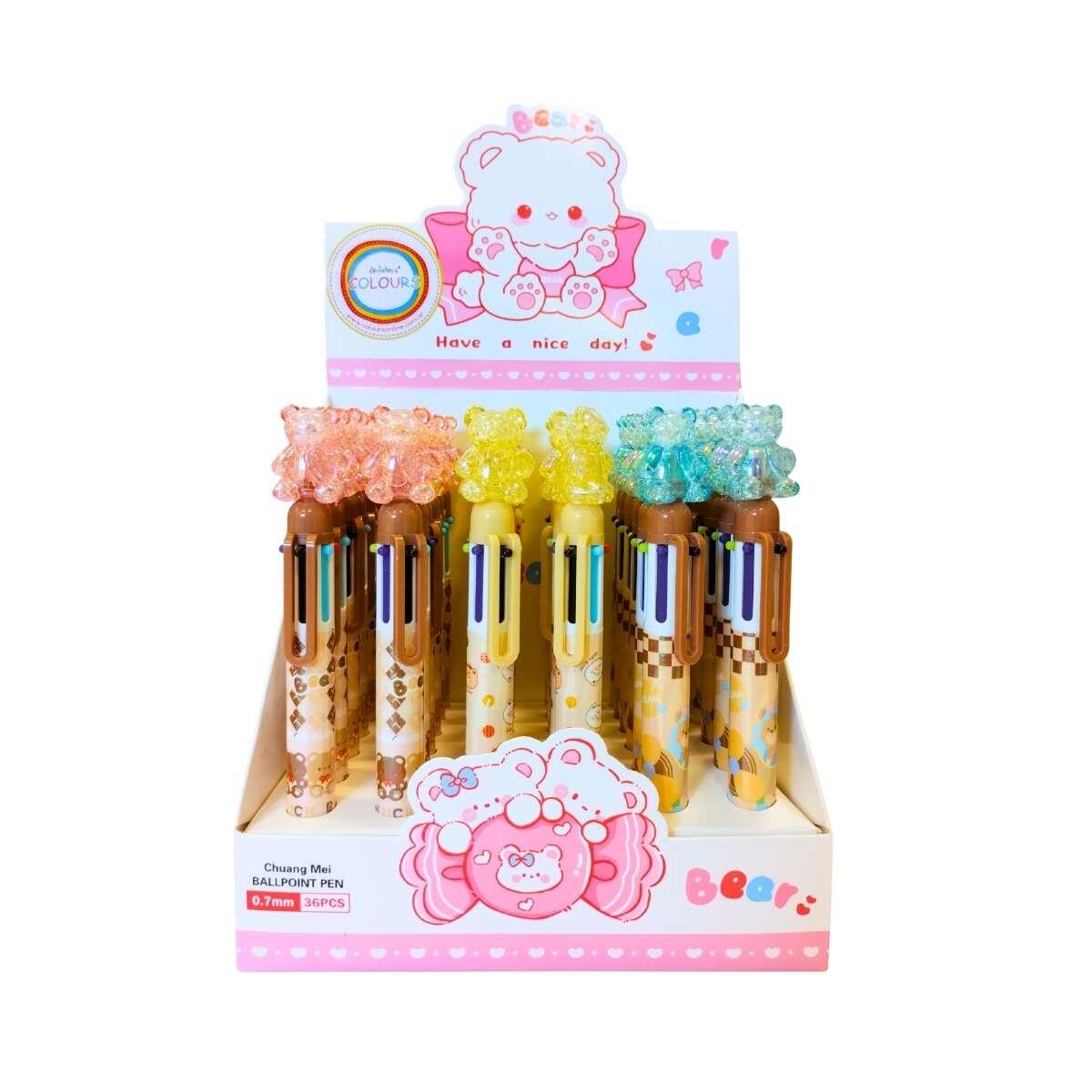 Boligrafo multi x 6 Osito cuerpo est. c/clip - 0,7mm