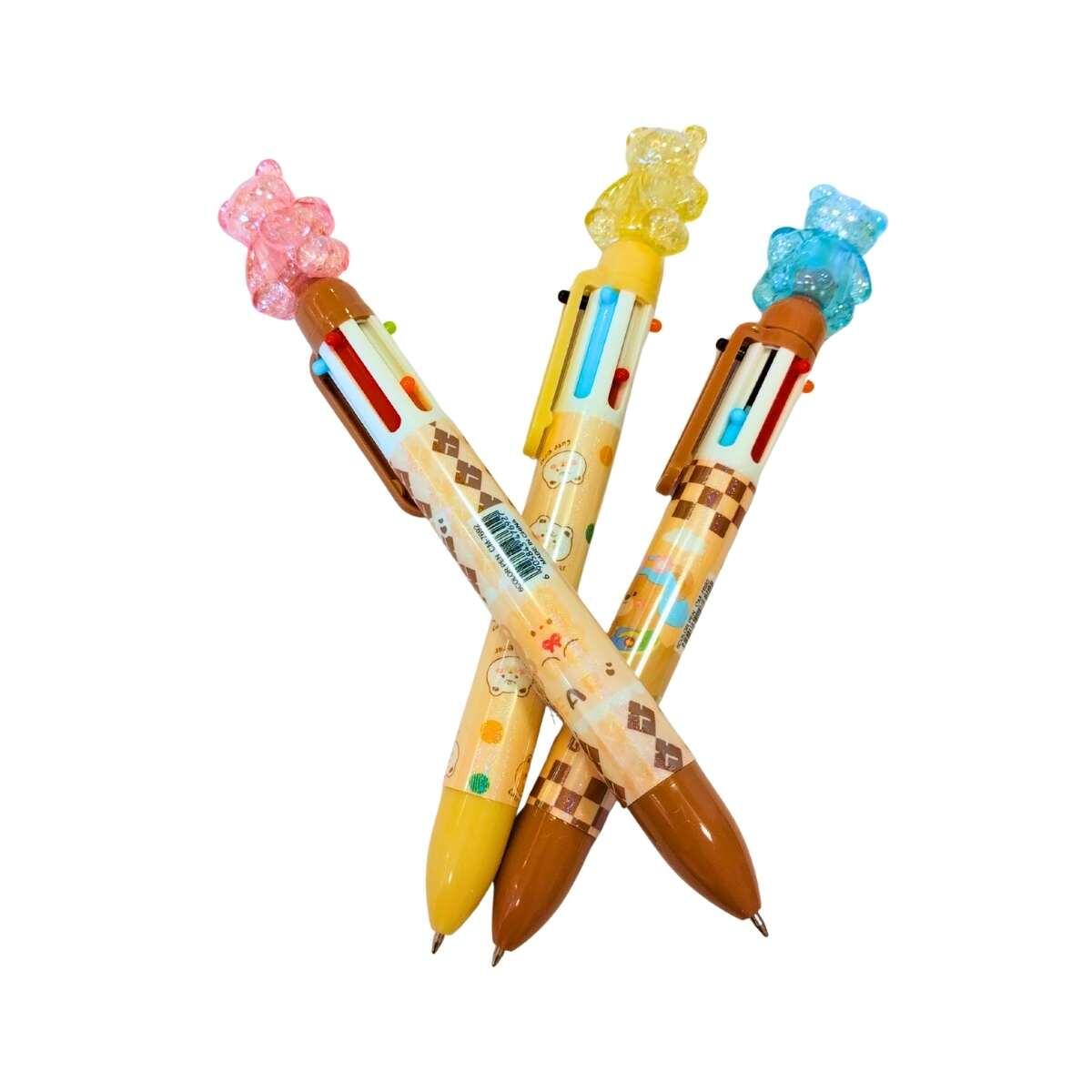 Boligrafo multi x 6 Osito cuerpo est. c/clip - 0,7mm