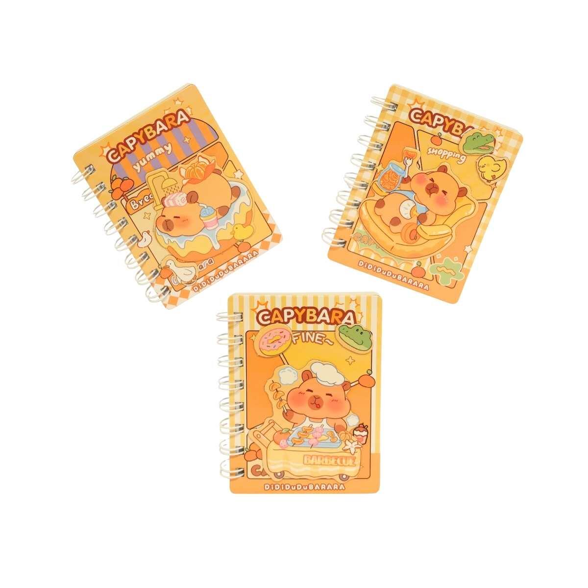 Libreta tapa dura Capybara c/espiral + 7 imanes- 60 hojas