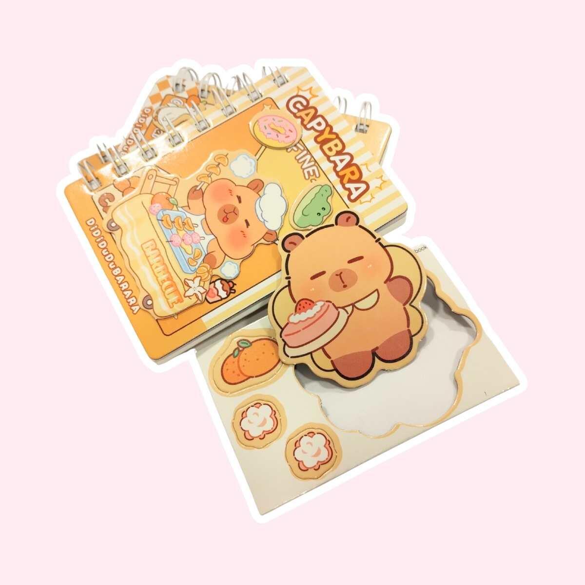 Libreta tapa dura Capybara c/espiral + 7 imanes- 60 hojas