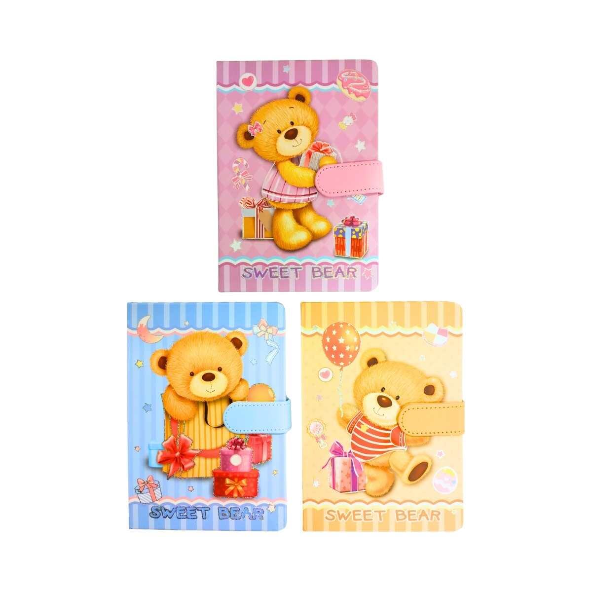 Cuaderno Ositos c/cierre magnetico tapa dura - 96 hojas