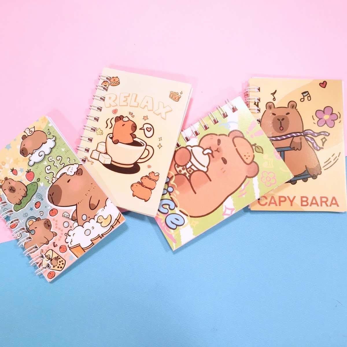 Set mini libretas Capybara c/espiral x 4 - 40 hojas