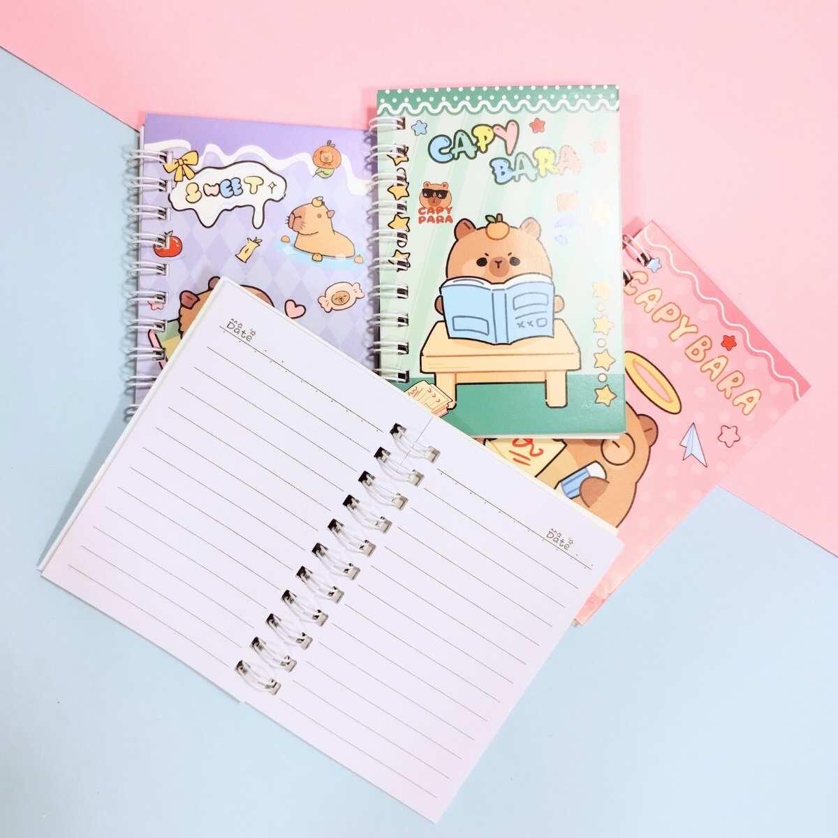 Set mini libretas Capybara c/espiral x 4 - 40 hojas