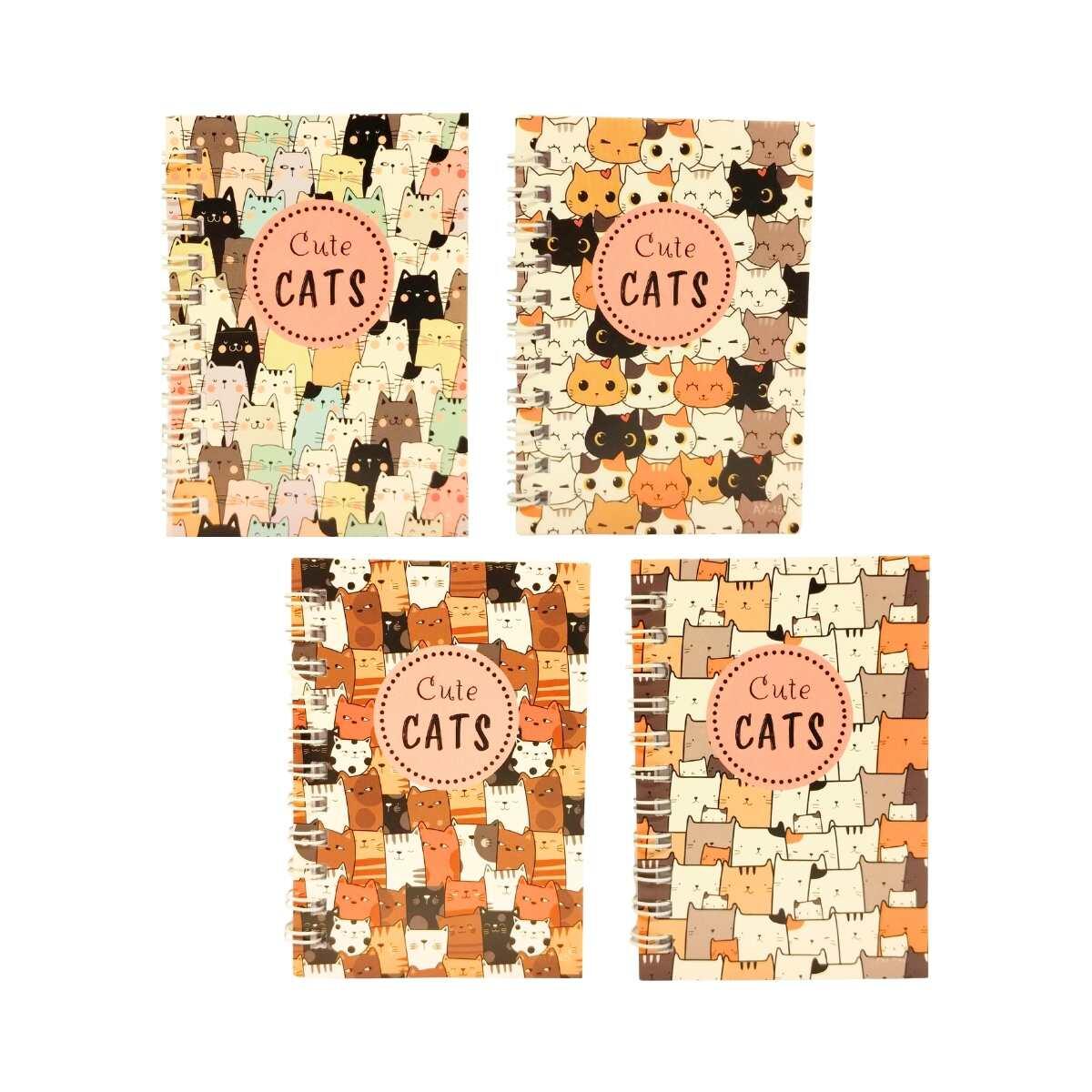Set mini libretas Gatos x 4 - 40 hojas