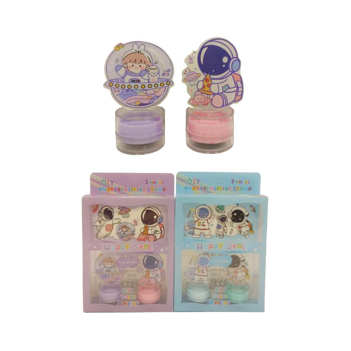 Sello Astronauta x 2 en caja pvc