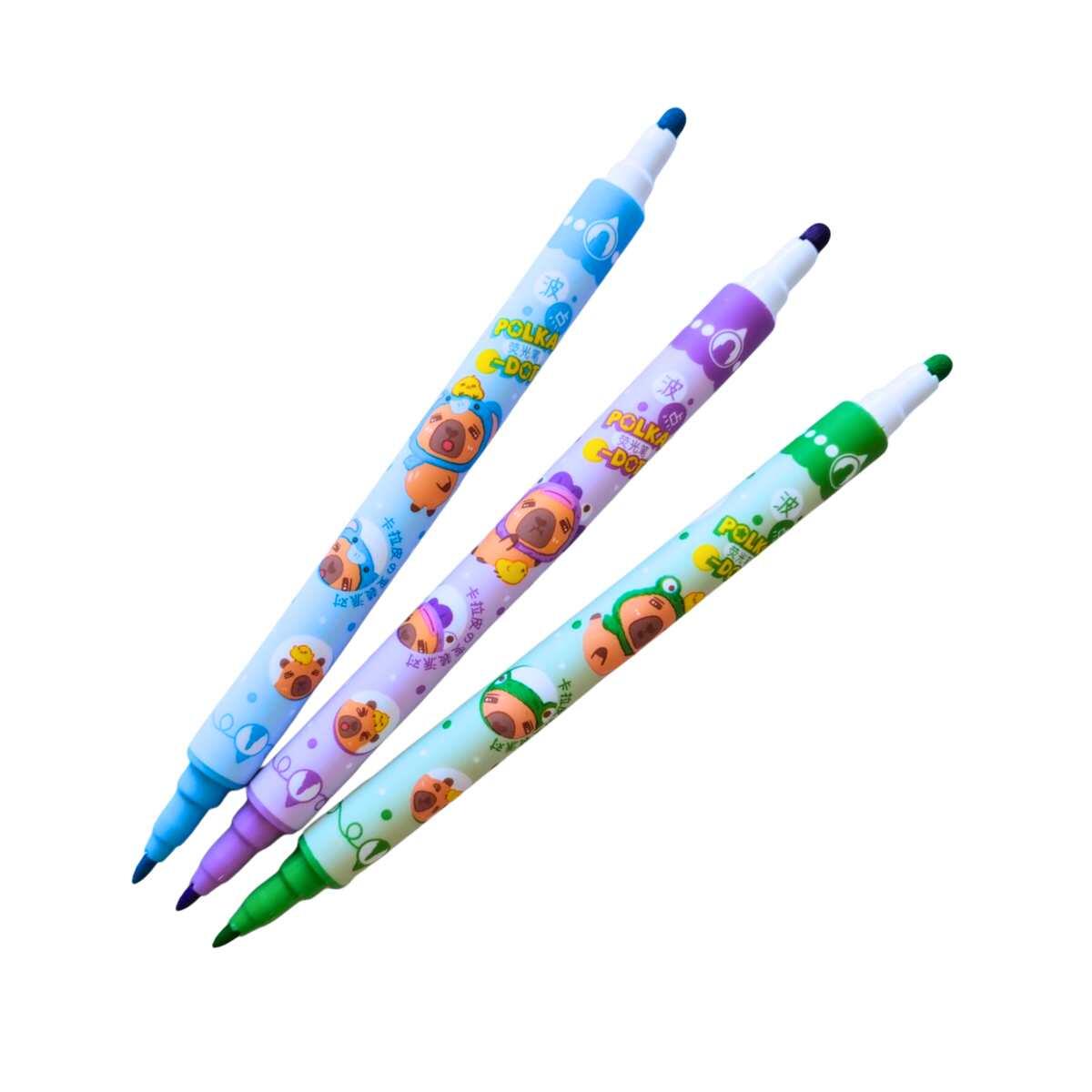 Resaltador Capybara fluorescente x 6 en caja pvc