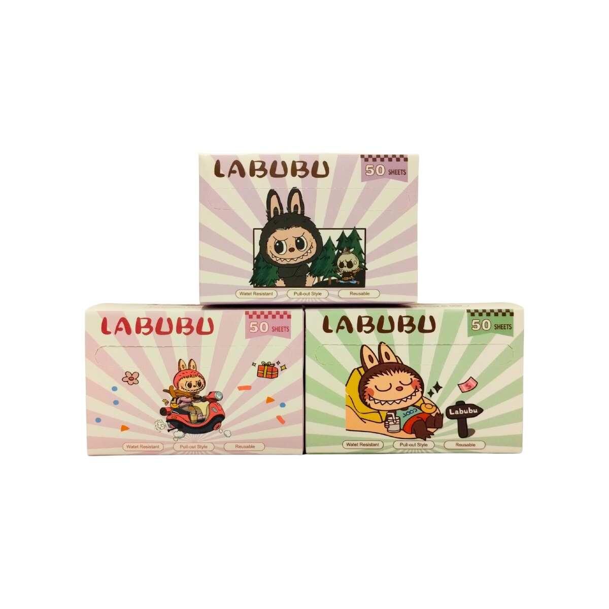 Etiquetas x 50 en rollo Labubu caja individual