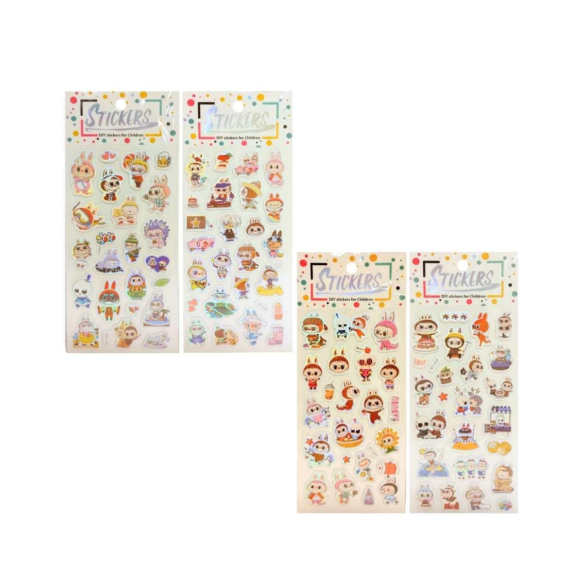 Sticker Labubu goma eva c/ borde holografico