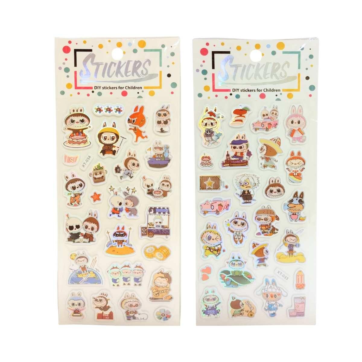 Sticker Labubu goma eva c/ borde holografico