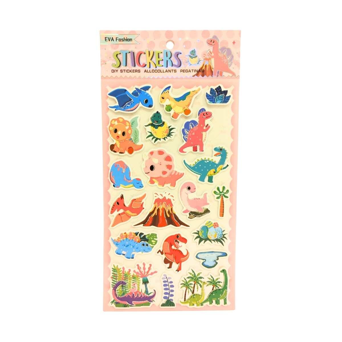 Sticker Dinos goma eva c/ borde holografico