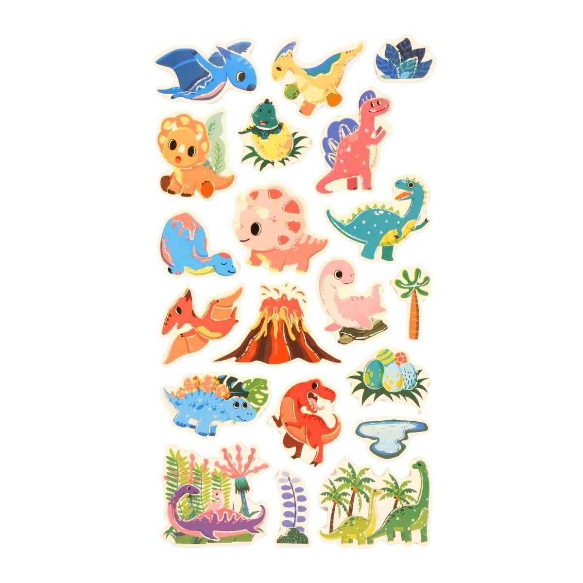 Sticker Dinos goma eva c/ borde holografico