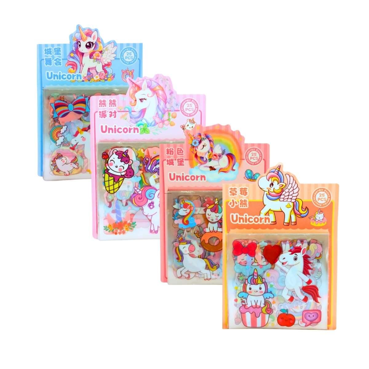 Sticker transparente Unicornio x 25 unidades