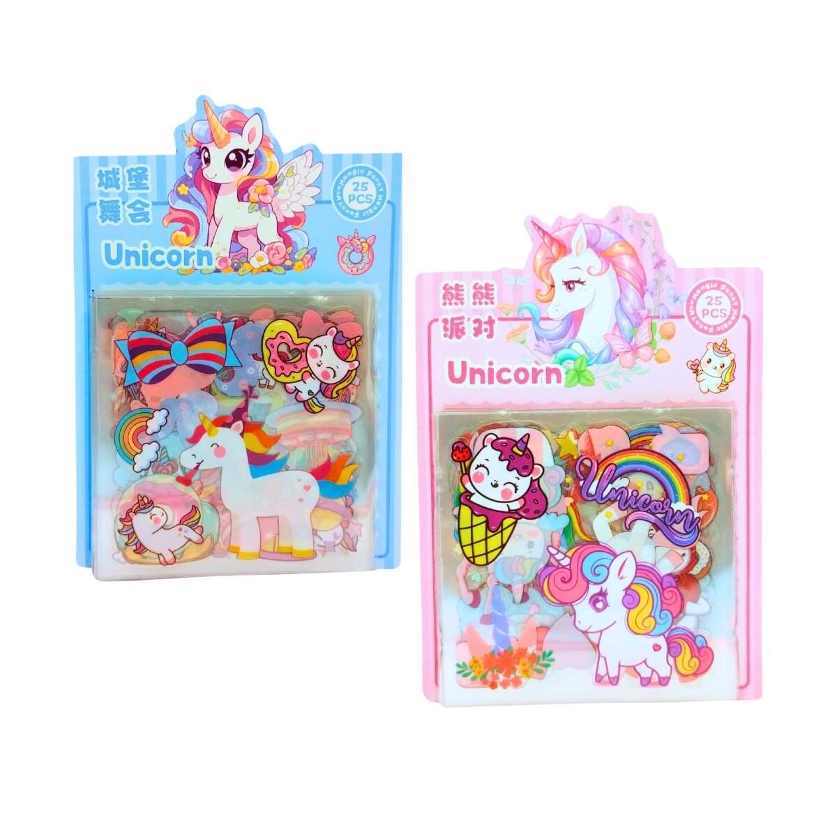 Sticker transparente Unicornio x 25 unidades