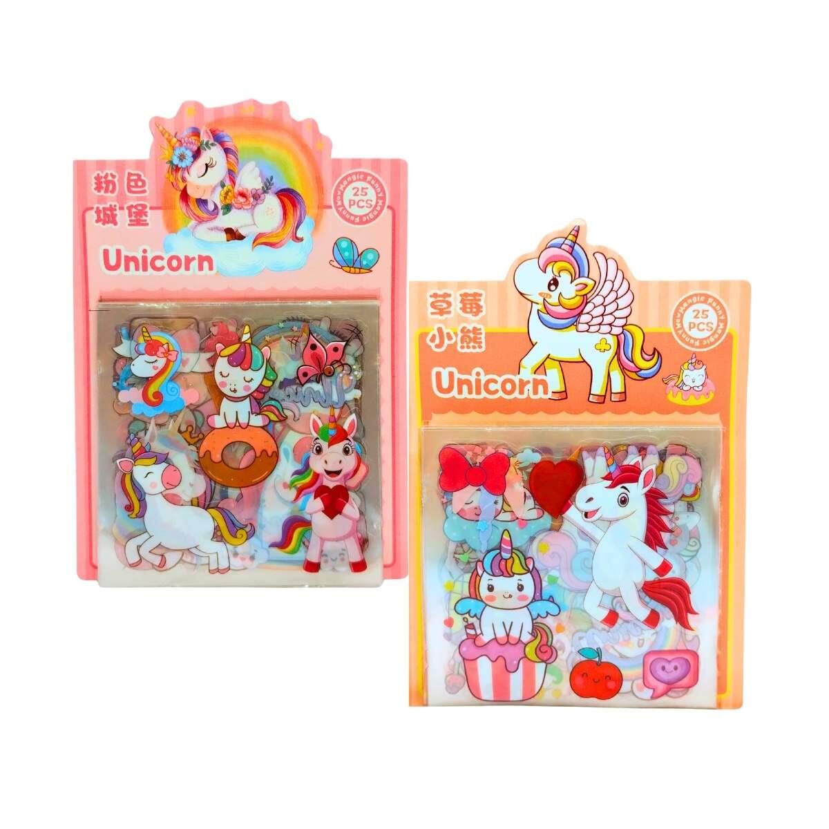 Sticker transparente Unicornio x 25 unidades