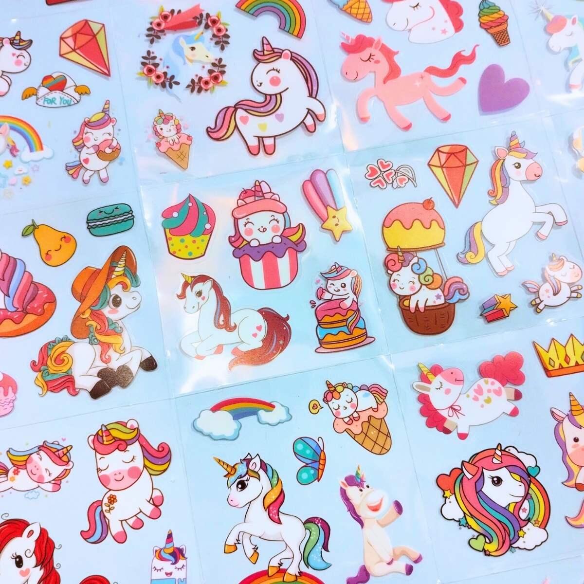 Sticker transparente Unicornio x 25 unidades