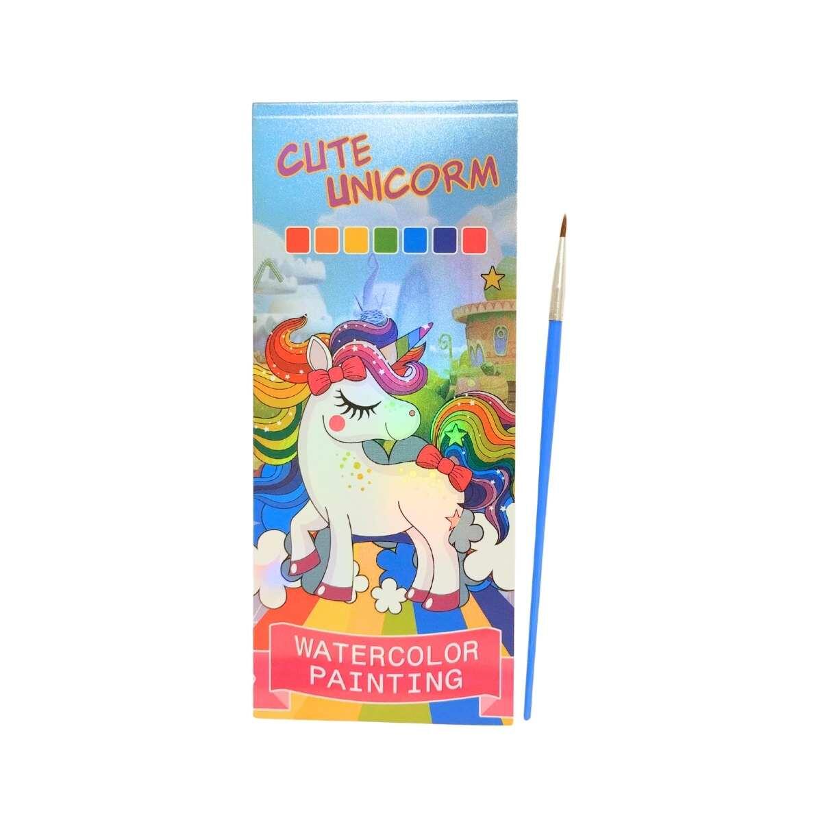 Libro Para Pintar con Acuarela Unicornio x 12 hojas